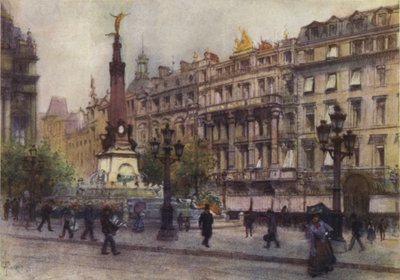 Plaza de Brouckere, Bruselas de after Amedee Forestier